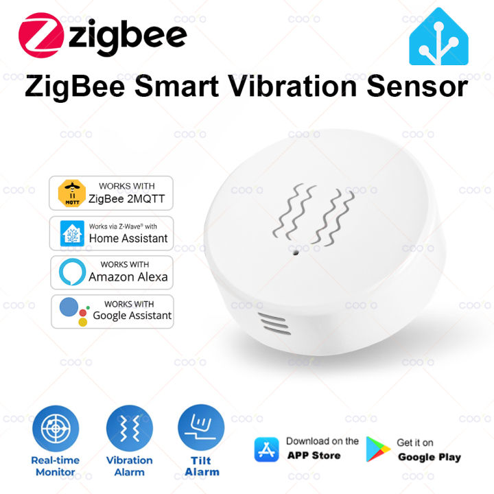 ZigBee Tuya Smart Vibration Sensor Real Time Monitoring Door Window Detection Alarm Smart Home Security Protection System