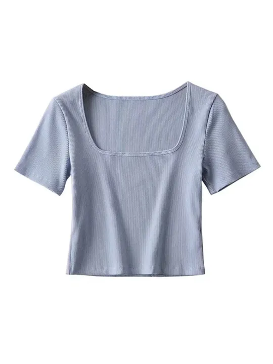 Women%20Square%20Neck%20Rib%20Crop%20T-shirt%20Short%20Sleeve%20Crop%20Top%20-%20Image%207