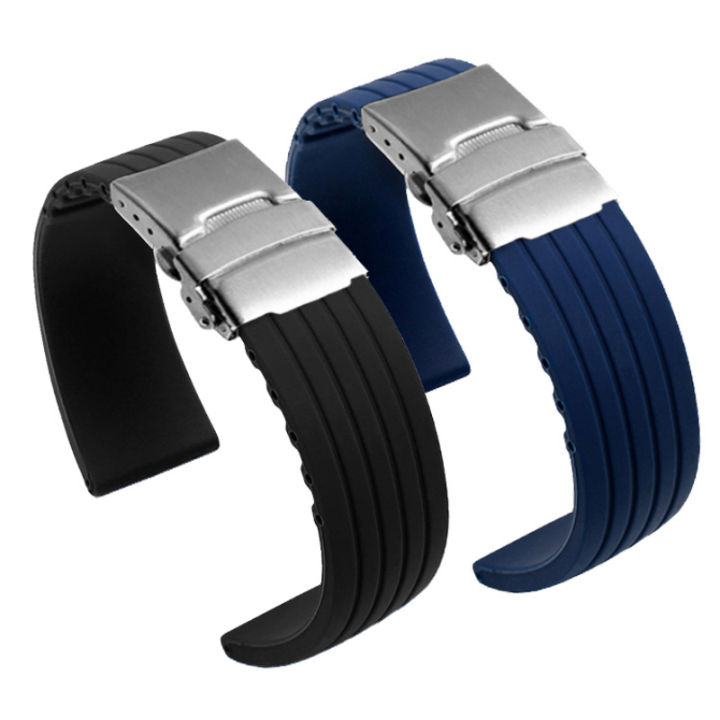 Silicone Watch Strap Band Deployment Buckle 18mm 20mm 22mm 24mm for Armani Watch Replace the strap