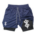 Summer Shorts for Men 2 in 1 Athletic Gym Workout Running Performance Shorts Print with Phone Pocket Quick Dry Breathable.