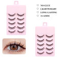 5 Pairs Manga Lashes Soft Natural Long False Eyelashes Anime Wispy Strip Lashes For Korean Doll Eye Makeup Look. 