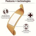 100pcs Multi-Shape Breathable Cotton Blend Bandages - Waterproof, skin-friendly adhesive wound care for minor cuts and abrasions.