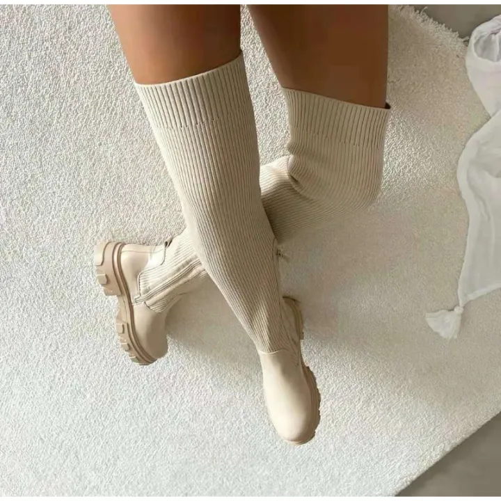 Women%20Thick%20Sole%20Boots%202024%20Autumn%20Winter%20Breathable%20Knitting%20Sock%20Ladies%20Thigh%20High%20Boots%20Stretch%20Round%20Toe%20Shoes%20Plus%20Size%2043%20-%20Image%206