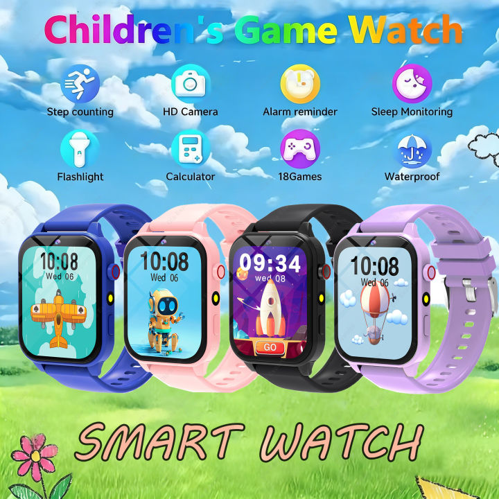 Game Kids Smartwatch 300mAh HD Screen HD Camear Outdoor LED Flashlight Watch Multifunctional Alarm Clock Computer Smart Watch