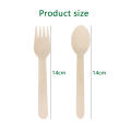 100/200pcs Disposable Wooden Fork and Spoon 14cm for Tasting Sampling Yogurt Ice Cream Dessert Forks Spoons Party Supplies TMZ.