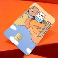 BuBu DuDu Cartoon Anime Spend Or Save Funny S On Off Ultra Thin No Fade Sticker Skin Cover Film For Debit Credit Card. 