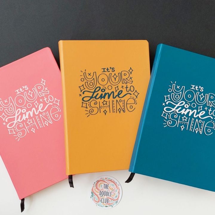 Blank A5 Journal | Its your time to shine | Notebook | Diary | Hardcover Blue, Pink or Mustard