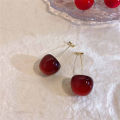 Cute Cherry Fruit Acrylic Earrings Fashionable Resin Cherry Earrings For Women Jewelry Trendy Accessories.