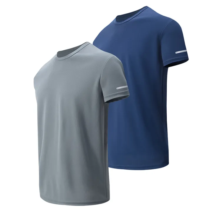 1/4%20Pcs%20Summer%20Men's%20Leisure%20Sports%20Multicolor%20Quick-drying%20Short-sleeved%20Teens%20Loose%20Solid%20Color%20Running%20Fitness%20Playing%20T-shir%20-%20Image%202