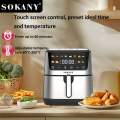 13L Air Fryer Oven Stainless Steel Digital Air Fryer up and Down Dual Heating with Touch Color Display.
