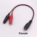 2 Pcs 1x male plug 1x female socket with corocodile clip Coaxial power connector with 8 inch cable and crocodiles Alligator clip 12V DC Voltage Power Test Lead Cable Crocodile Wire Connector. 