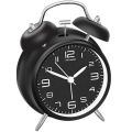 4 Inch Twin Bell Loud Alarm Clock Metal Frame 3D Dial with Backlight Battery Operate Desk Table Alarm Clock For Home and Office. 