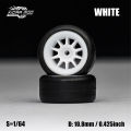 1/64 Model Car White Wheels with Fixed  Tires Comes with Rivets for Diecast Model Refitting Parts for 4pcs 1set. 