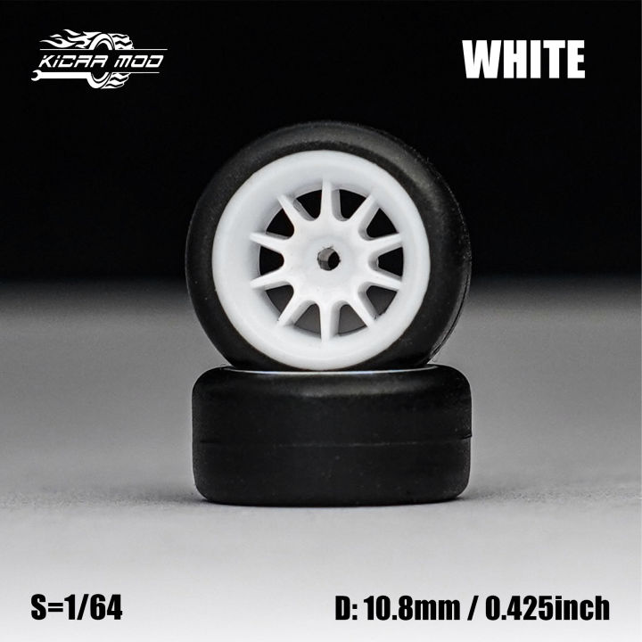 1/64%20Model%20Car%20White%20Wheels%20with%20Fixed%20%20Tires%20Comes%20with%20Rivets%20for%20Diecast%20Model%20Refitting%20Parts%20for%204pcs%201set%20-%20Image%205