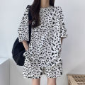 Women T-Shirt Shorts Suit Set Casual Tie Dye Loose Tshirt and Wide Leg Middle Shorts with Pockets Female Soft Summer Shorts Sets. 