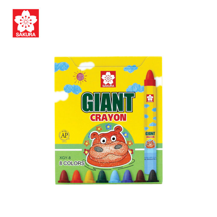 Sakura%20Crayons,%20Large%20Sticks,%208%20Colors%20/%2012%20Colors,%20for%20Children%203-6%20Years%20Old,%20Non-Toxic%20(Triangular%20Handle),%20Bouncy%20Pig%20Hippo%20Pattern,%20Jumbo%20Crayons.%20-%20Image%209