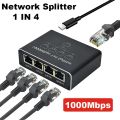 Gigabit 1000Mbps RJ45 Splitter 1 to 2 4 Ethernet Adapter Lan Connector Switch Coupler for PC Laptop TV Box Router Digital TV.