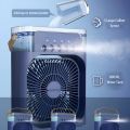 4-In-1 Multi-Functional Portable Air Humidifier Cooling USB Fan With 7-Color Night Light. 