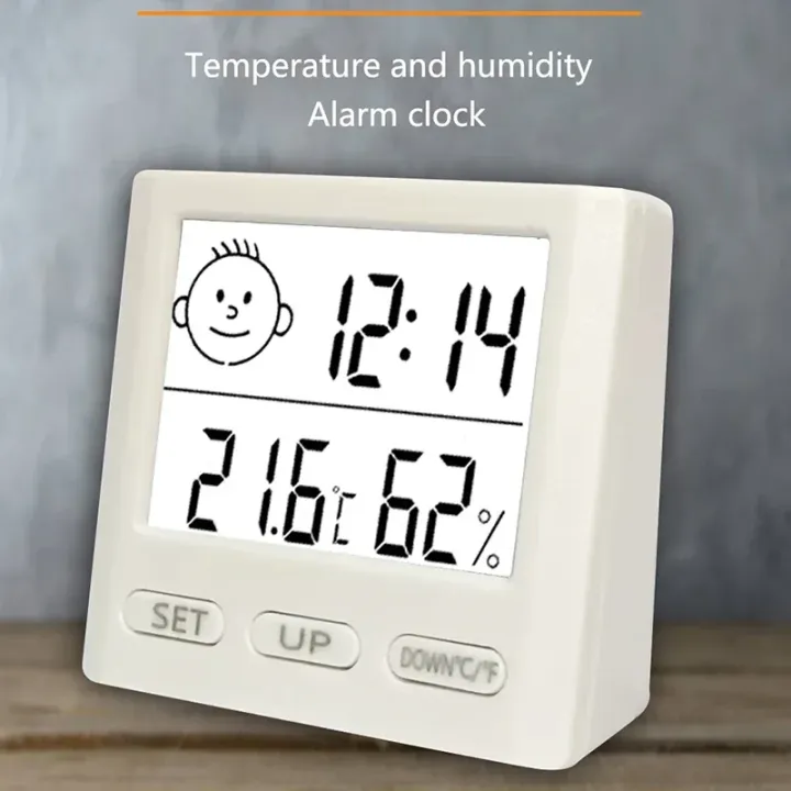 Magnetic Attraction Digital Temperature Humidity Clock Big LCD ...