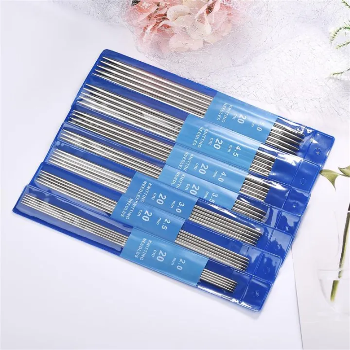 5PCS%2020CM%20Stainless%20Steel%20Knitting%20Needles%20Set%202-5MM%20Double%20Pointed%20Straight%20Knitting%20Needles%20For%20Sweaters%20Knitting%20Project%20-%20Image%203