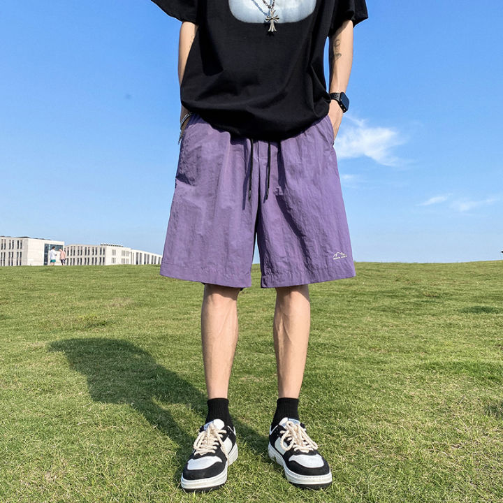 Men's%20Shorts%20Pants%20Summer%20Casual%20Shorts%20Pants%20Drawstring%20Overalls%20All-match%20Korean%20Simple%20Baggy%20Pants%20Trend%20Fashion%20Men%20Trousers%20-%20Image%203