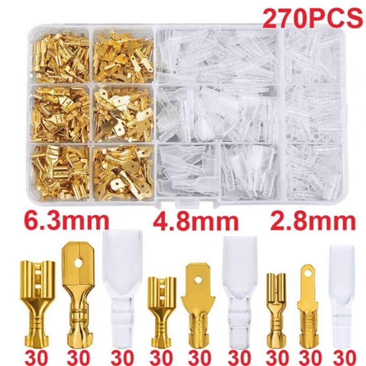 Box%20Insulated%20Male%20Female%20Wire%20Connector%202.8/4.8/6.3mm%20Electrical%20Crimp%20Terminals%20Termin%20Spade%20Connectors%20Assorted%20Kit%20270PCS%20-%20Image%206