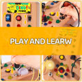 Children's Montessori LED Light Busy Board Simulation Switch Power Board Busy Light Button Puzzle Early Education Learning Toy.