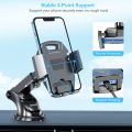 Beikell Adjustable Car mobile Holder Mount Cradle for Car with One Button Release and Strong Sticky Gel Pad-Red. 