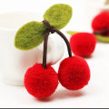 1PC Cherry Bow Hairpins for Kids New Charm Ball and Leaves Ornaments, Kids Fashion Hair Accessories. 