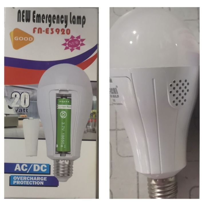 AC DC 20W Rechargeable LED Bulb | Daraz.pk