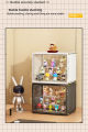 Pop Mart 3-Tier Acrylic Display Case - Dustproof Step Shelf for Anime Cars, Action Figures & Jewelry Organizer. 