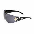 Star Wrap Around Decorative Large Frame Fashion Sunglasses Ladies Y2K Style Cool Summer Party Glasses Men.