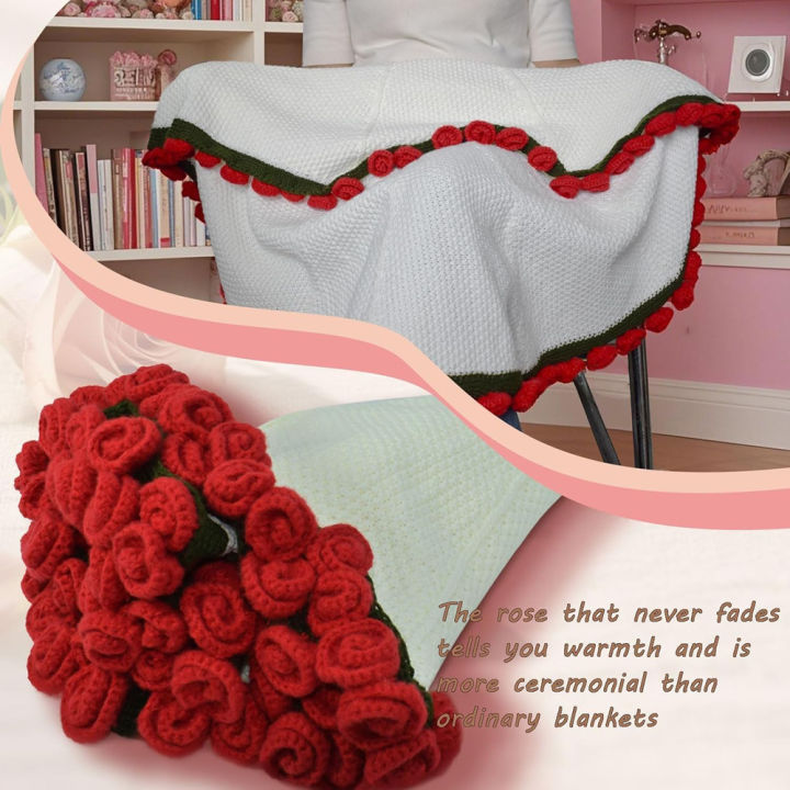 1pcs%20Rose%20Blanket%20Bouquet%20With%20%20Bag%20Crochet%20Handmade%20Blanket%20of%20Roses%20Birthday%20Valentine's%20Day%20%20for%20Girlfriend%20-%20Image%203