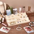 1pc 4-Tier Wood Jewelry Display Stand Wooden Earring Organizer Holder with Grooves Jewelry Showcase Rack for Rings Earring. 