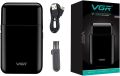 VGR V-390 Professional Electric Ultra Thin Shaver Rechargeable Razor for Face Care Beard Trimmer Reciprocating Blade with USB for Men's - Black. 