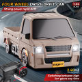 ZWN 1/24 Full-Scale Remote Control Drift Truck 2.4G Wireless Tricycle Model with LED Lights Suitable Rc Car for Children. 