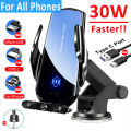 30W Car Wireless Charger Magnetic Fast Charging Station Air Vent Stand Car Phone Holder Mount For iPhone 14 13 12 Samsung Xiaomi. 