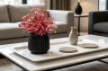 Aesthetic Mini Artificial Plant with Flower Pot for Room Decoration Items - Premium Fake Flowers Decoration Piece for Home Decor, Office Desk, Living Room Table Centerpiece. 