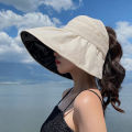 1Pcs Summer Empty Top Wide Brim Foldable Sun Hat for Women Anti UV Sunscreen Bucket Hat Female Outdoor Hiking Fishing Beach Caps.