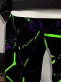 New Men's Autumn Neon Stripe Printed Soft and Comfortable Drawstring Pants Outdoor Urban Street Style Pants. 
