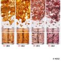 4Bottles/Set Gold Foil Leaf Flake Craft For Epoxy Resin Mold Jewelry Making Decoration Gold Foil Paper Nail Art Glitter Supplies.