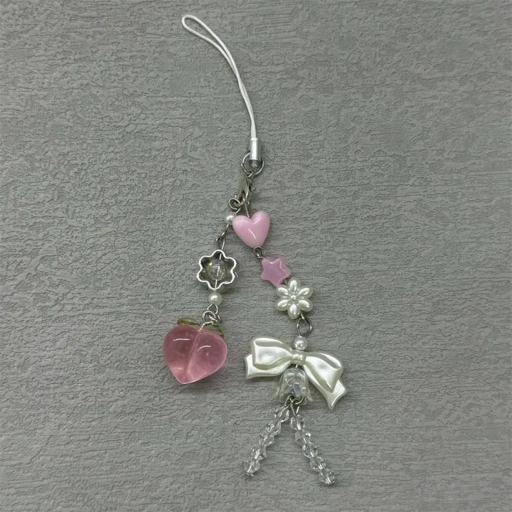 Pink%20Cute%20Peach%20Phone%20Charms%20Pendant%20Cute%20Bowknot%20Bead%20Handmade%20Sweet%20Girl%20Keychain%20For%20iPhone%20Camera%20Chain%20Love%20Heart%20Jewelry%20-%20Image%204