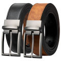 Maikun Reversible Leather Belts for Men Brown Leather Belts For Trousers Boss Belts Men's Designer Waist Belt Coffee.