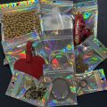 100pcs Smell Proof Bags Mylar Holographic Resealable Bags Foil Pouch Ziplock Bags for Party Favor Food Storage Jewelry Packaging.