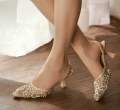 Embroidery Slingback Heel for womens. 