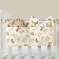 Baby Crib Organizer Multi-Purpose Bed Storage Bag 2 Pockets Bedside Hanging Diaper Nursery Organizer for Diapers Toys Clothing. 