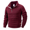 Spring Autumn Men's Standing Collar Half Zipper Sportswear Long Sleeve Sweatshirts Men Casual Knitted Pullovers Daily Coats.