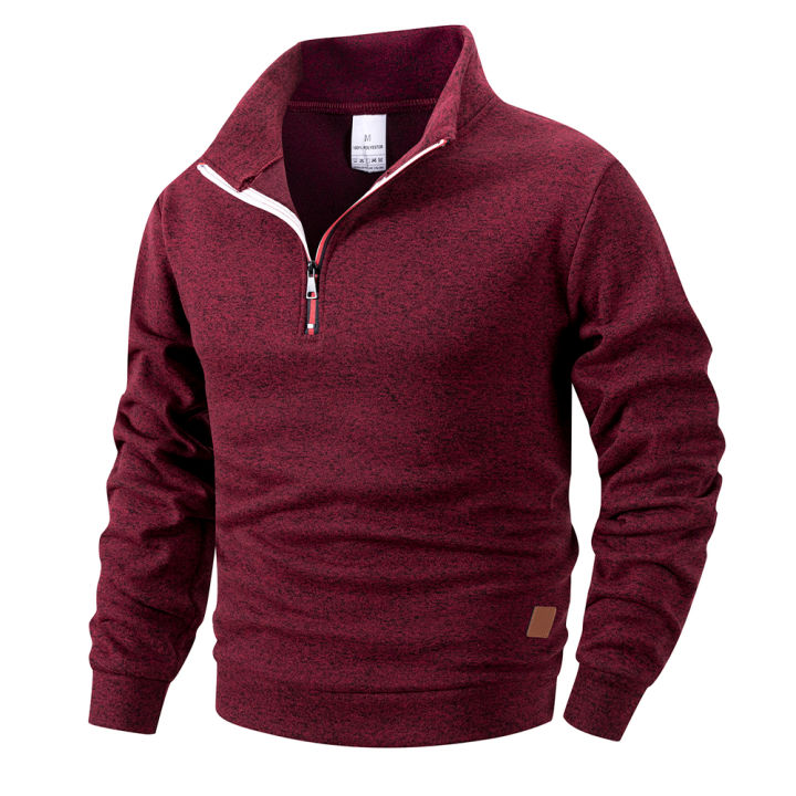 Spring%20Autumn%20Men's%20Standing%20Collar%20Half%20Zipper%20Sportswear%20Long%20Sleeve%20Sweatshirts%20Men%20Casual%20Knitted%20Pullovers%20Daily%20Coats%20-%20Image%205