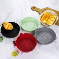 17/20cm Air Fryers Oven Baking Tray Reusable Silicone Non-Stick Round Baking Pan Microwave Pads Airfryer Pan Liner Cake Mold. 