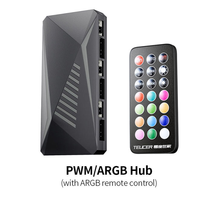 TEUCER%20LP-6P%20ARGB%20Remote%20Control%206%20Way%20Splitter%204Pin%20PWM%20Cooling%20Fan%20Hub%20for%20Computer%20PC%20Case%20Chassis%20Radiator%20SATA%20Power%20Supply%20-%20Image%207